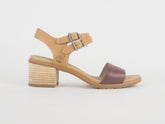 Womens Timberland EK Barnstead Double Buckle 8806A Leather Wheat Heels Sandals